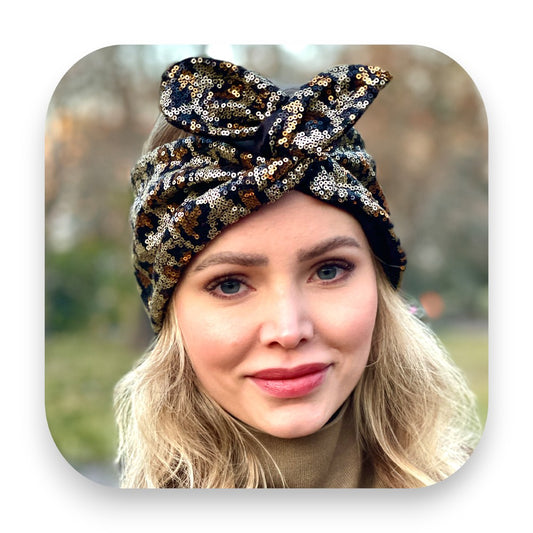 Glitzer Haarband Detailaufnahme, Haarband mit Samtinnenseite, Haarband für Alltag und Party, vielseitiges Haarband Styling, Haarband als Broschen Alternative