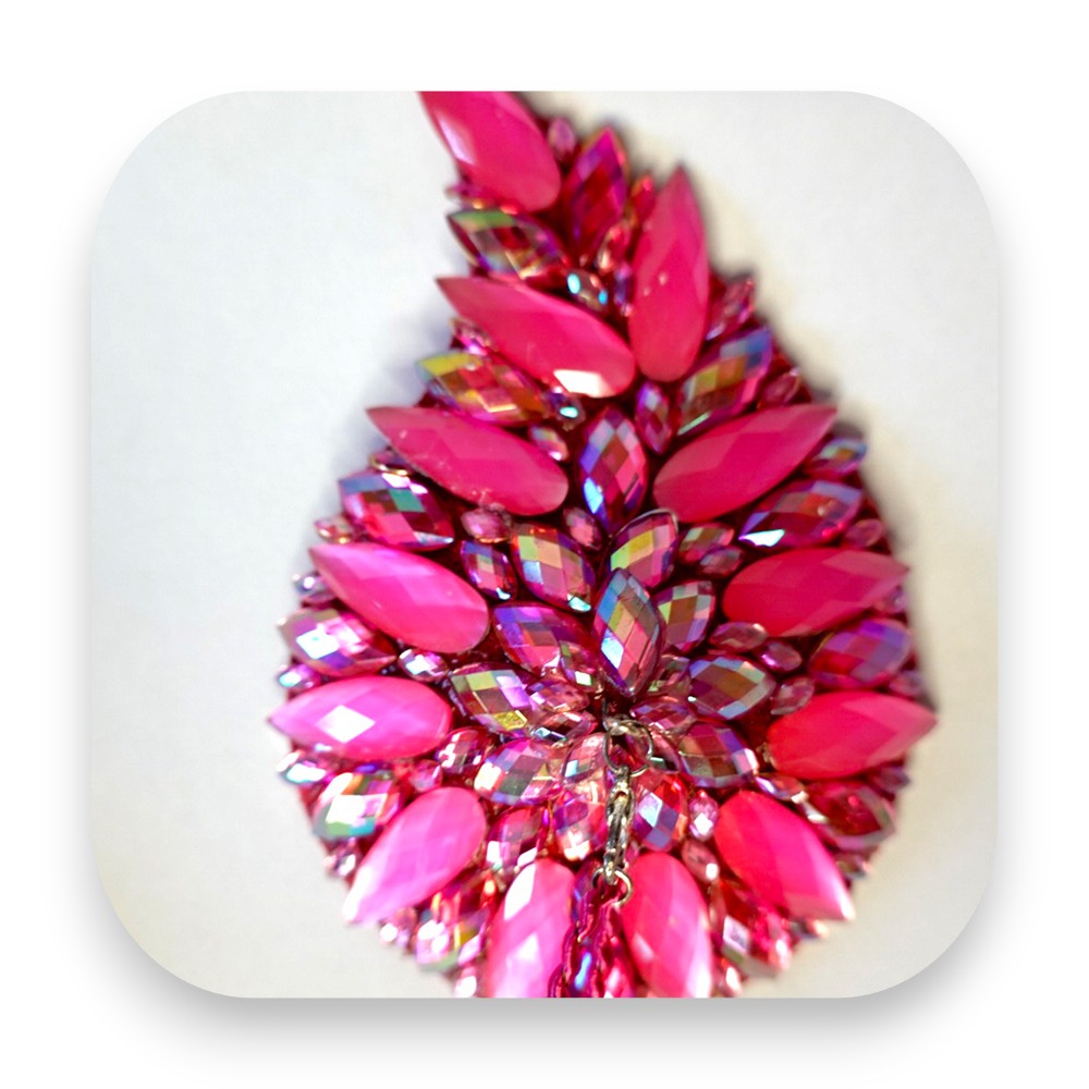 Pinke Pasties mit funkelnden Strasssteinen und Tassel Wings - pastie, nippelabdeckung, nippelpad, nippelcover, burlesque, glitzer, tassel, handgefertigt, leder, strass, Glitterimperium
