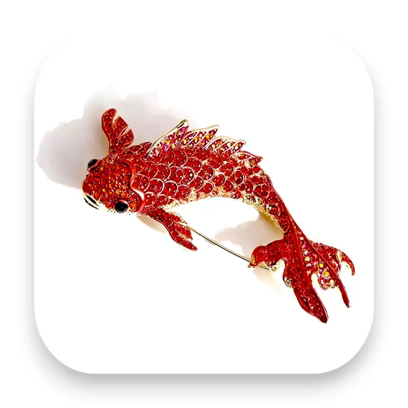 Broschen von Glitterimperium - Brosche Goldfisch, Glitterimperium, Schmuck, Accessoires, modische Broschen, Strasssteine, elegantes Design, Elli Fatle