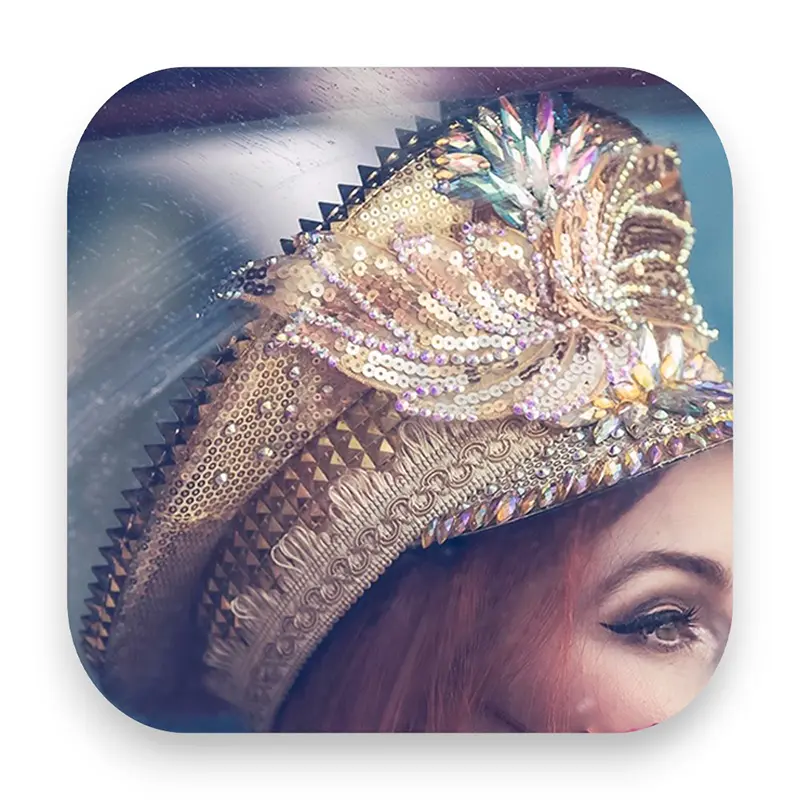 Glitzerhüte - Glitzerhut, Glitzer Hut, gold Hut, Partyhut, Festivalhut, Käppi, Federnhut, Einzelstück, Paillettenhut, Strasshut, Glitterimeprium