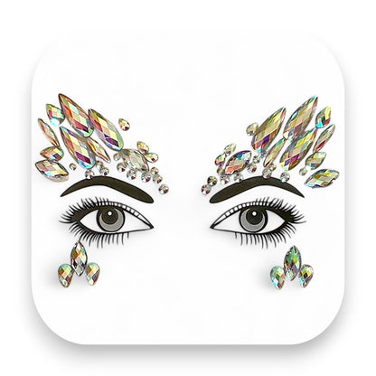 Strasssteine Crystal Diamond mit funkelndem Glanzeffekt - Strasssteine, Glitzersteine, CrystalDiamond, Make-up, Selbstklebend, Glamour, Festival, Party, Körperkunst, Beauty, Glitterimperium