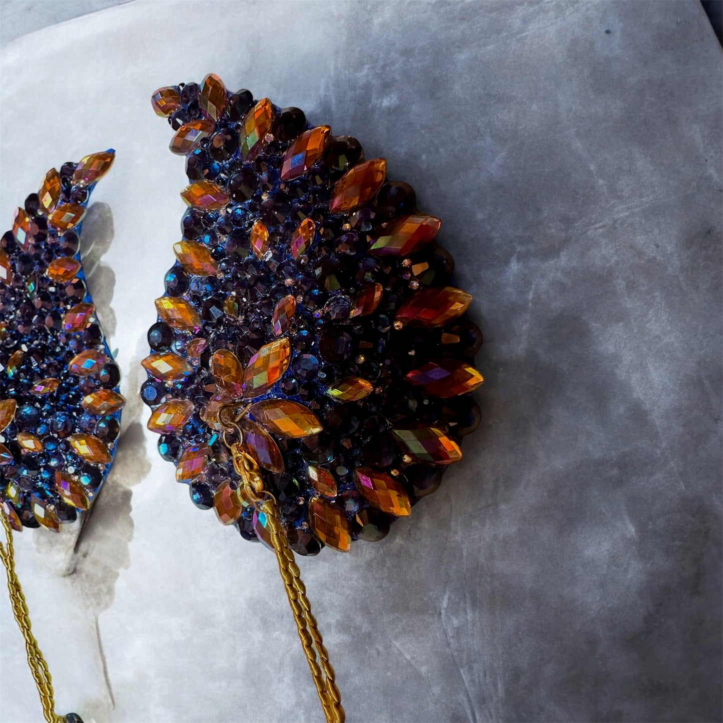 PASTIES DUNKELBLAU GOLD - Pasties mit abnehmbaren Tassel wings in dunkelblau- gold