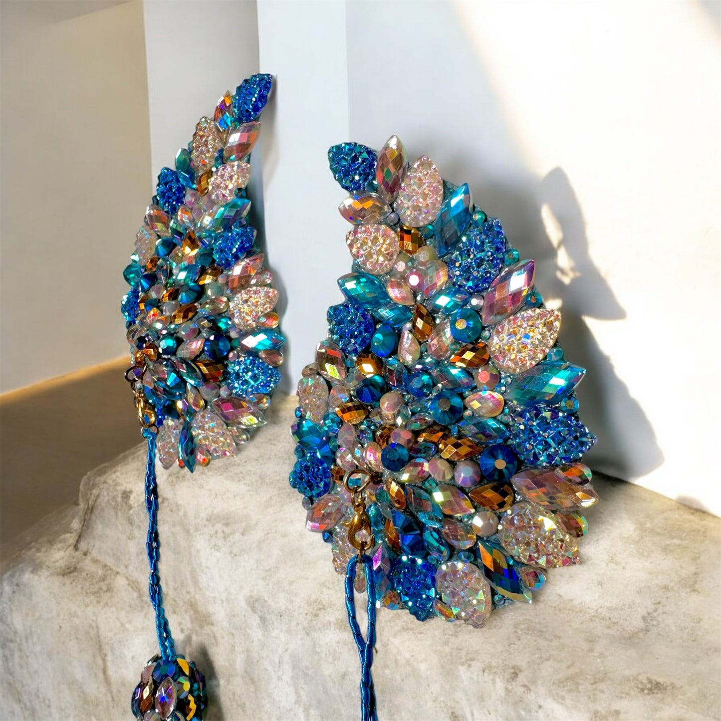 PASTIES BLAU GOLD - mit abnehmbaren Tassel - Wings in Blau-Gold