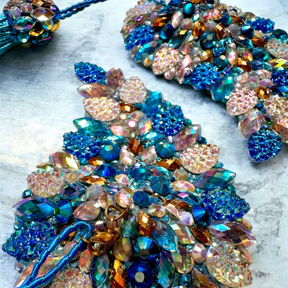 PASTIES BLAU GOLD - mit abnehmbaren Tassel - Wings in Blau-Gold