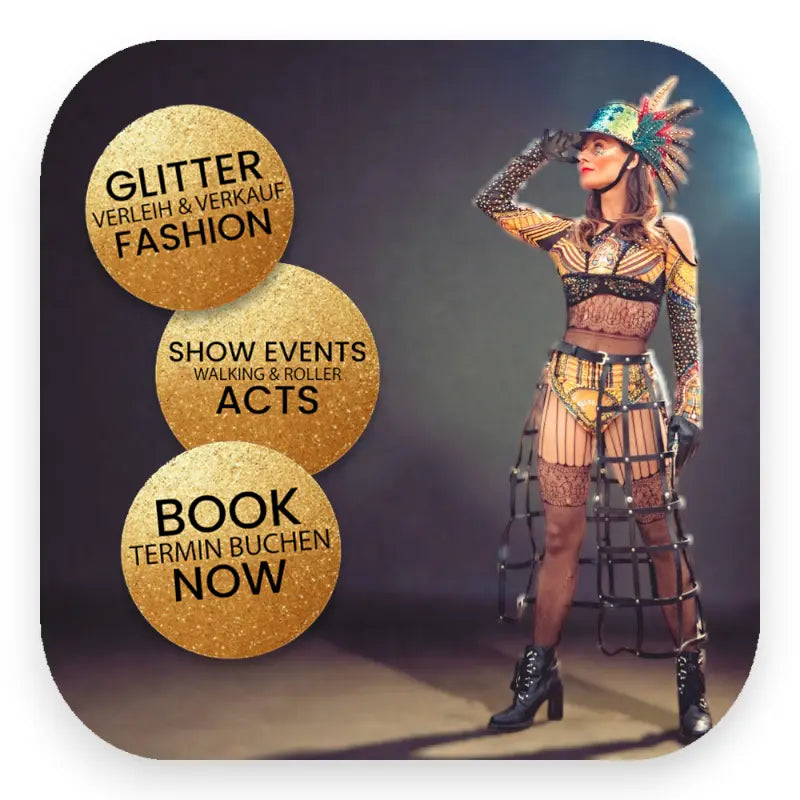 Glitterimperium Elli Fatale Glamour Walking Act als Event Highlight